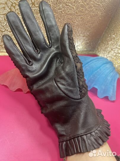 Перчатки женские кожаные новые авто леди