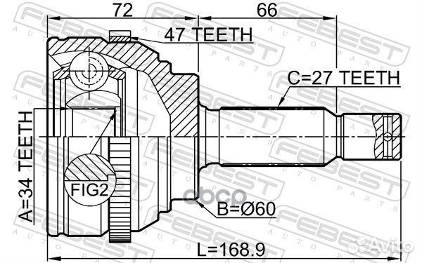 Шрус внешний перед Febest