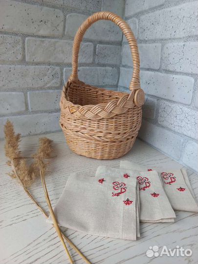 Корзина плетеная пасхальная