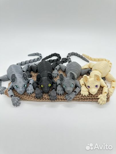 Игрушка кот сфинкс 3D печать шарнирная подвижная