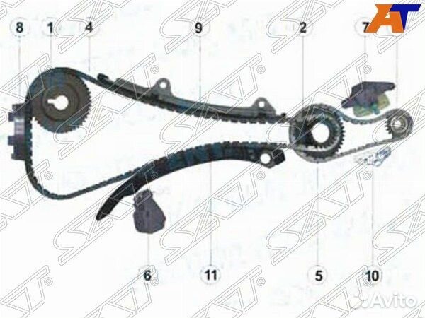 Комплект замены цепи грм nissan wingroad