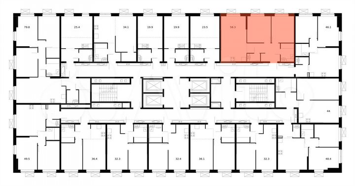 2-к. квартира, 58,3 м², 25/25 эт.