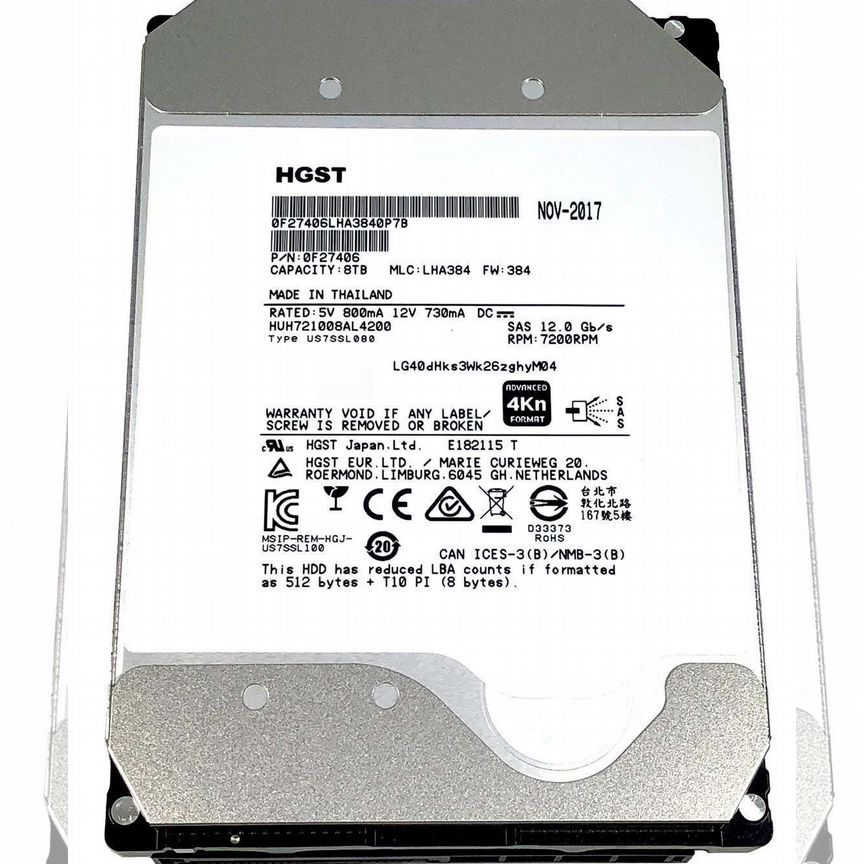 [HUH721008AL4200] Жесткий Диск Hgst 8tb Sas 3,5" Hdd Huh721008al4200