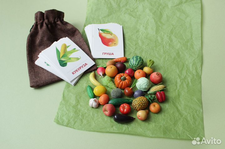 Набор 30 шт. фрукты и овощи из полимерной глины