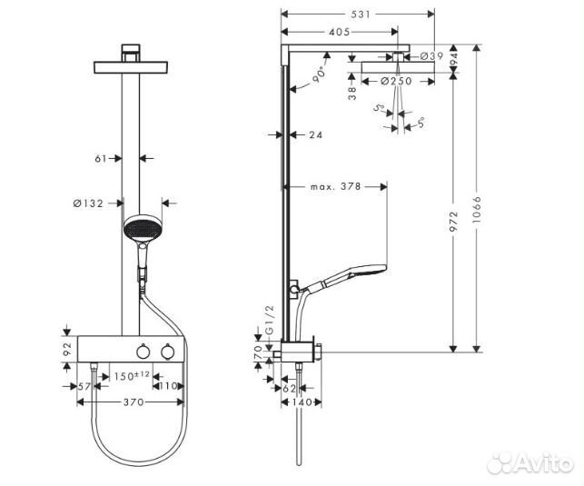 Душевая система Hansgrohe Rainfinity 28742000