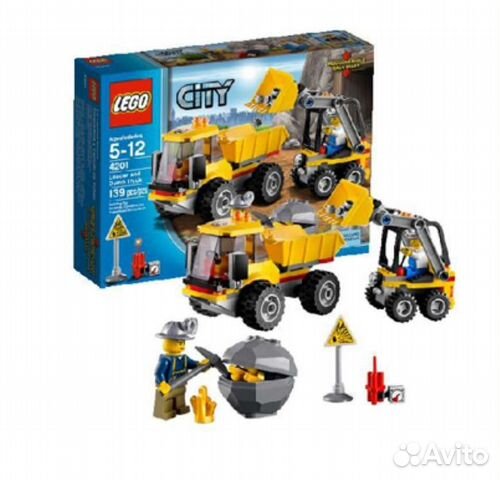 Lego City 4201 погрузчик и самосвал