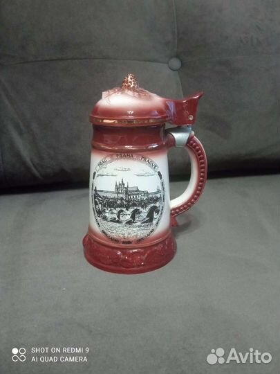 Пивная кружка с крышкой, новая