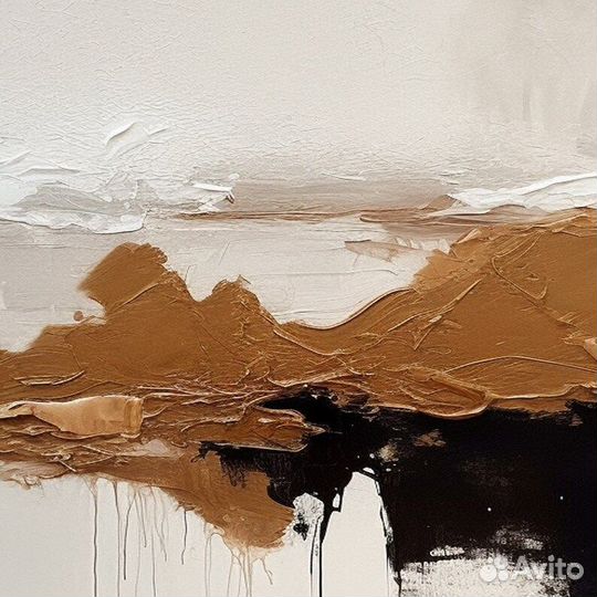 Интерьерная картина коричневая абстракция Подборка