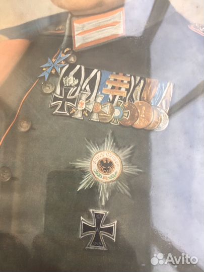 Литография с рамой под стеклом