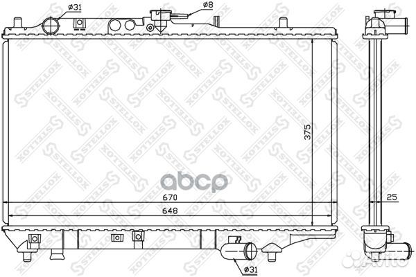 1025430SX радиатор системы охлаждения Kia Seph