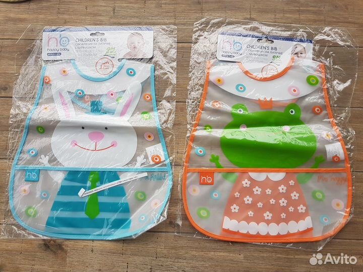 Нагрудник для кормления непромокаемый из пвх 1 шт