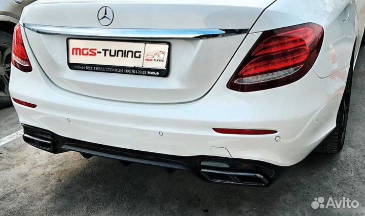 Диффузор с насадками Mercedes w213 e63s AMG