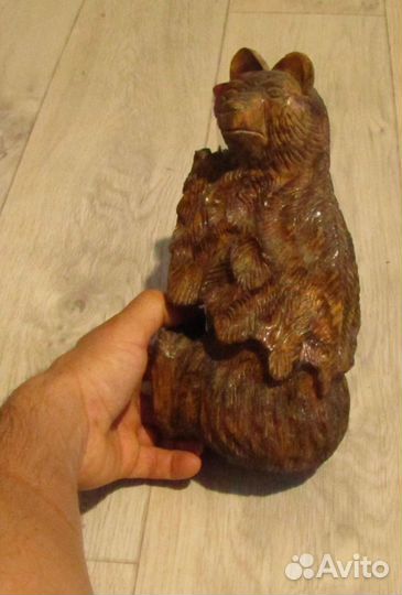 Деревянный медведь, подставка для бутылки