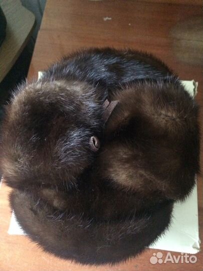 Шапка обманка из коричневой норки новая фабричная