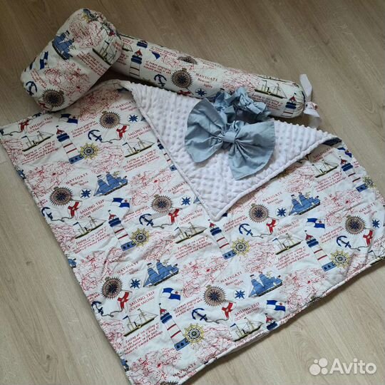 Конверт-одеяло с бантом + подушки в подарок