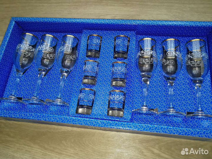 Набор бокалов и стопок, хрусталь