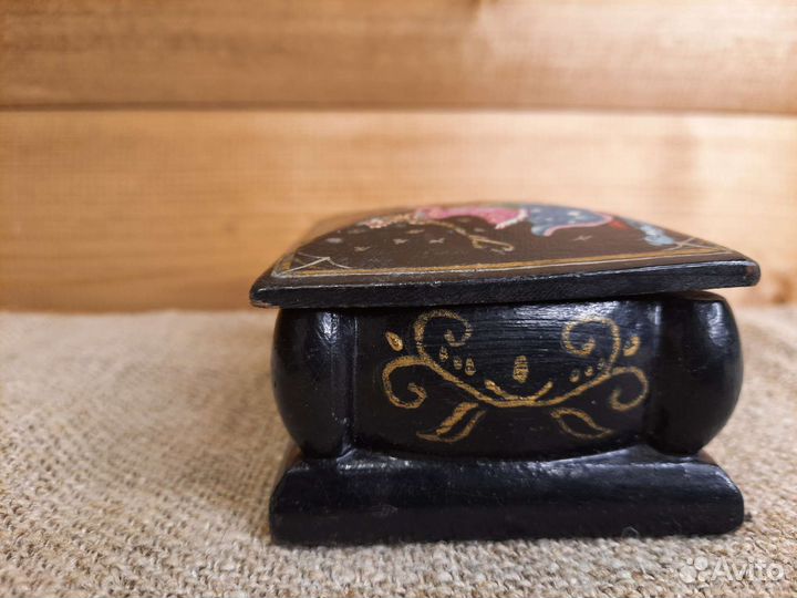 Шкатулка Деревянная Дед Мороз и Снегурочка