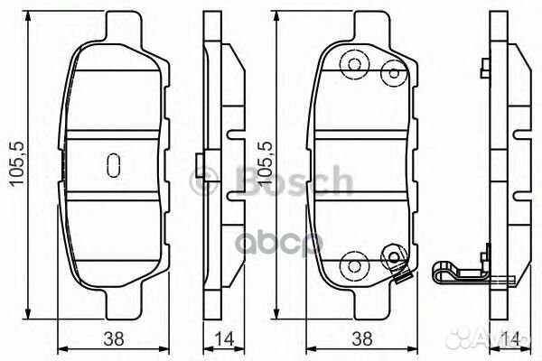 Колодки тормозные дисковые зад 0986495089 Bosch
