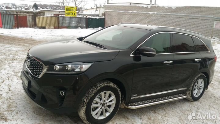 Пороги с листом 42 мм KIA Sorento Prime 2015