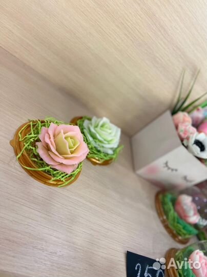 Роза в куполе мыло цветок подарок учителю маме