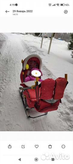 Детские санки коляска ника