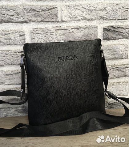 Мужская кожаная сумка Prada