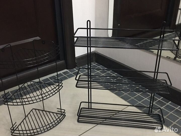 Полка навесная металлическая черная