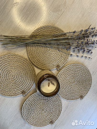 Салфетки подставки из Джута d15