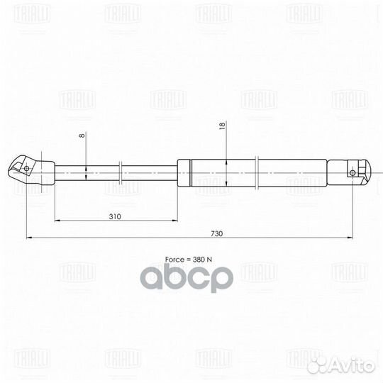 Амортизатор (упор) для а/м VW Passat B6 (05)