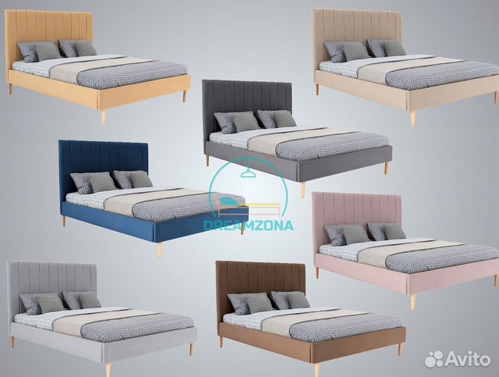 Кровать двуспальная Сиера с мягким изголовьем