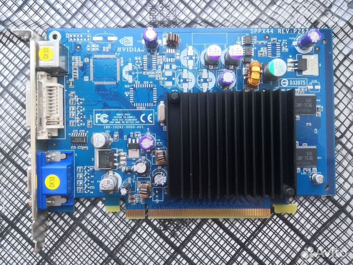 Видеокарта PCI-E GeForce 6200, VGA, DVI-I, 256mb