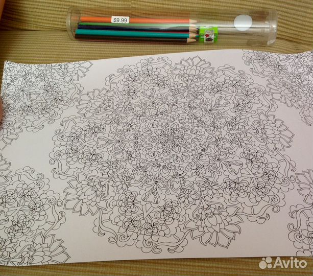 Раскраска Антистресс + карандаши и точилка в набор