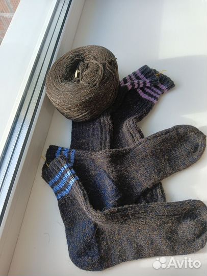 Носки шерстяные вязаные