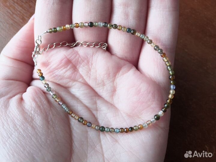 Браслет с турмалином, серебро 925