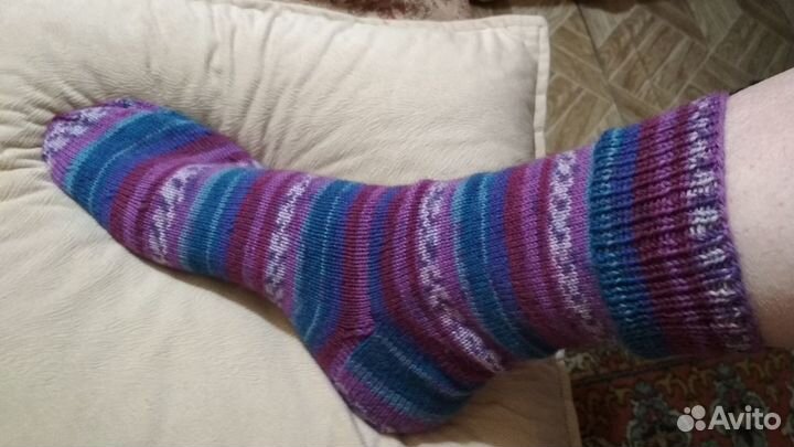 Носки вязаные шерстяные ручная работа
