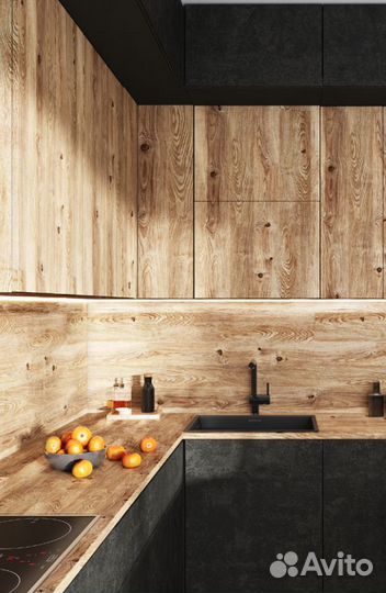 Модульная кухня по вашим размерам Lefort Шпон