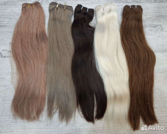 Волосы на трессе натуральные 40-43 см