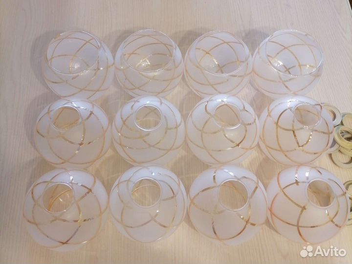 Плафоны стекло с золотом на 14 цоколь