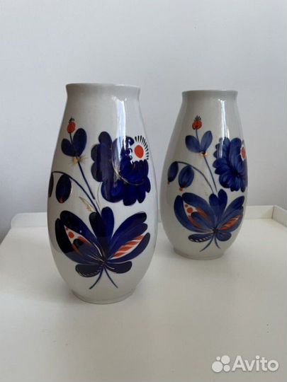 Вазы Полоне З.Х.К., кобальт, позолота, 1970е