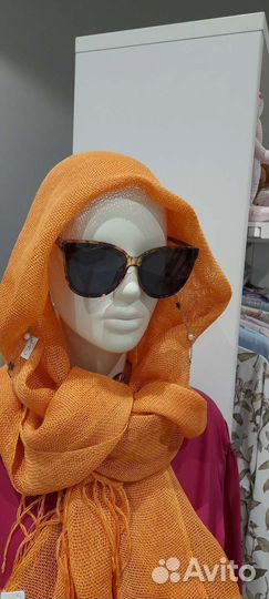 Палантин из льна. Ручное ткачество