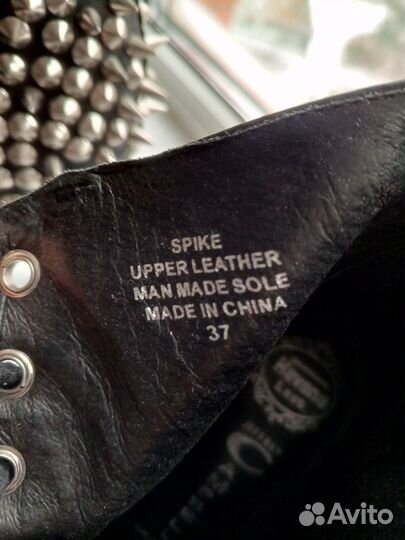 Ботильоны на платформе с шипами р. 37 кожа