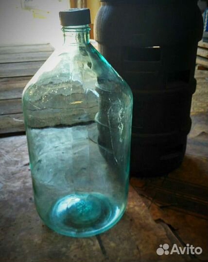 Бутылка стеклянная 20л в пластиковой канистре