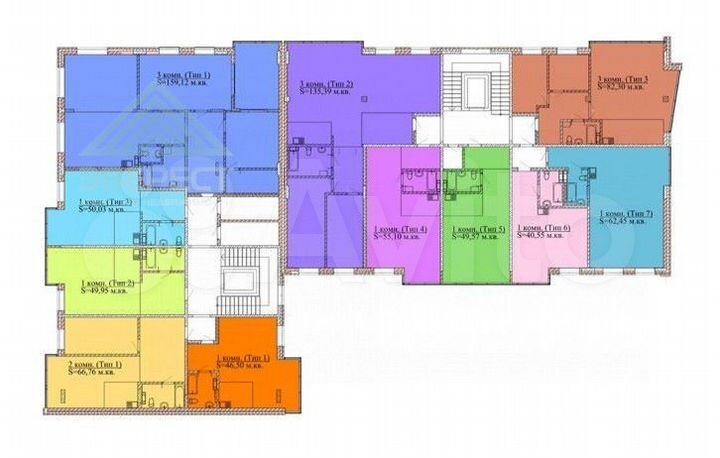 1-к. квартира, 46,1 м², 5/9 эт.
