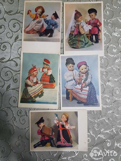 Открытки СССР куклы чистые