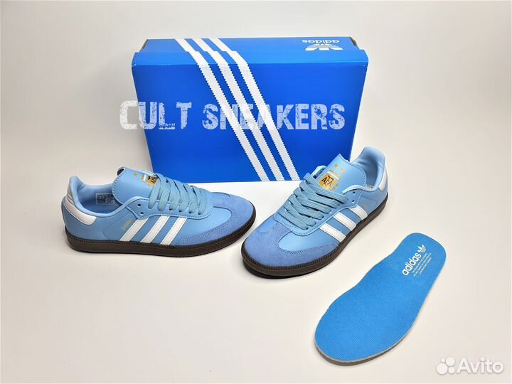 Adidas samba blue голубые