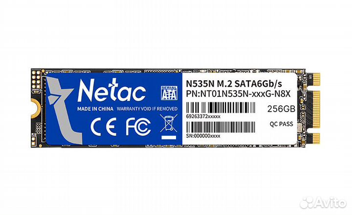 256 гб SSD M.2 накопитель Netac (NT01N535N-256G-N8