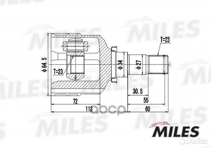 GA10029 miles ШРУС внутренний GA10029 Miles