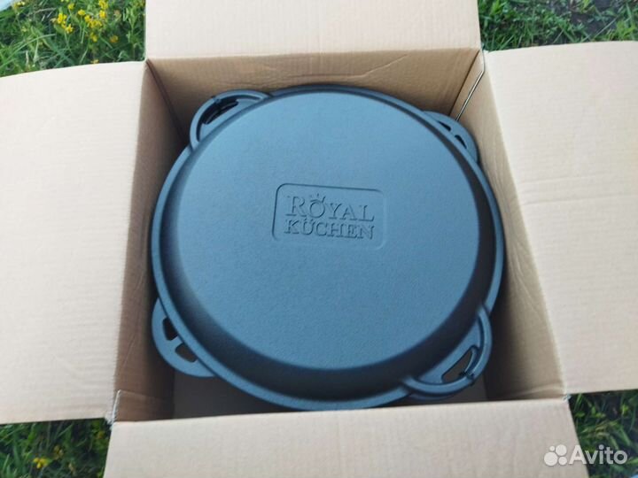 Казан чугунный с крышкой сковородой