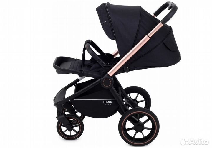 Коляска 3 В 1 mowbaby zoom gold black