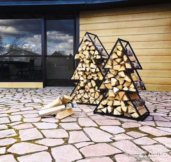 Дровница Елочка в стиле Лофт